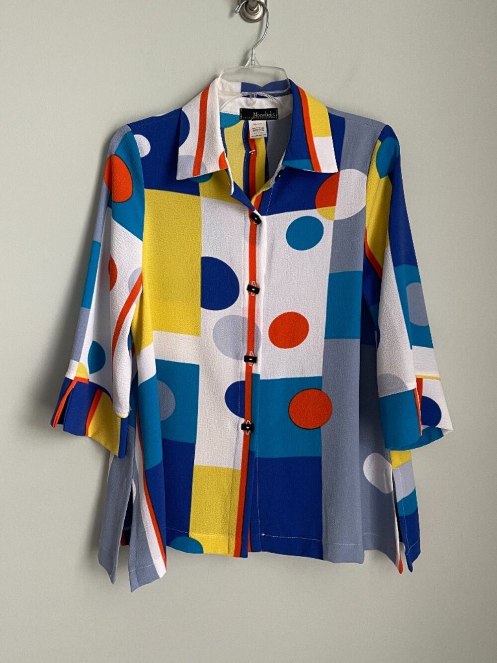 Moonlight Y&S Colorblock Dot Art To Wear Lagenlook Tunic Top